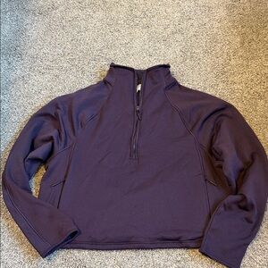 NWOT Athleta Purple mock-neck 1/4 Zip Sweatshirt- Sz. Med